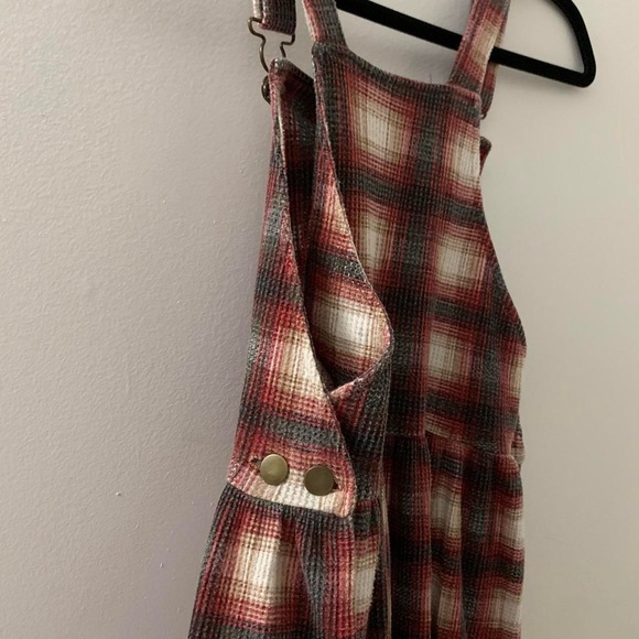 2000's Le Chateau plaid overall mini dress - Picture 5 of 7